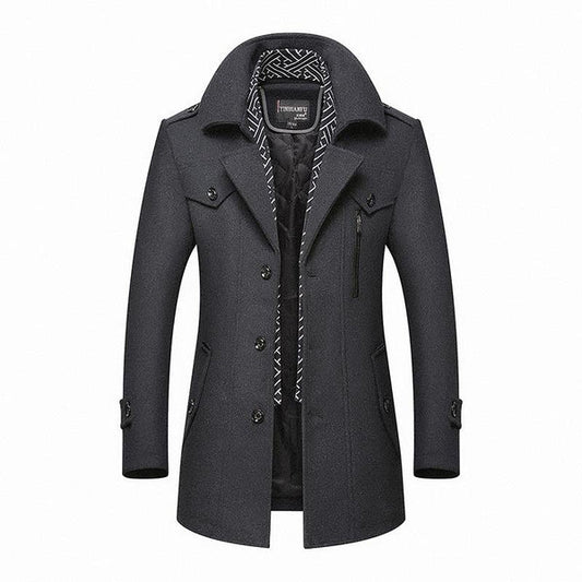 Herren Wintermantel Elegant Klassisch Woll - IdealeKleiden