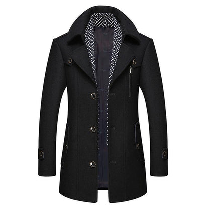 Herren Wintermantel Elegant Klassisch Woll