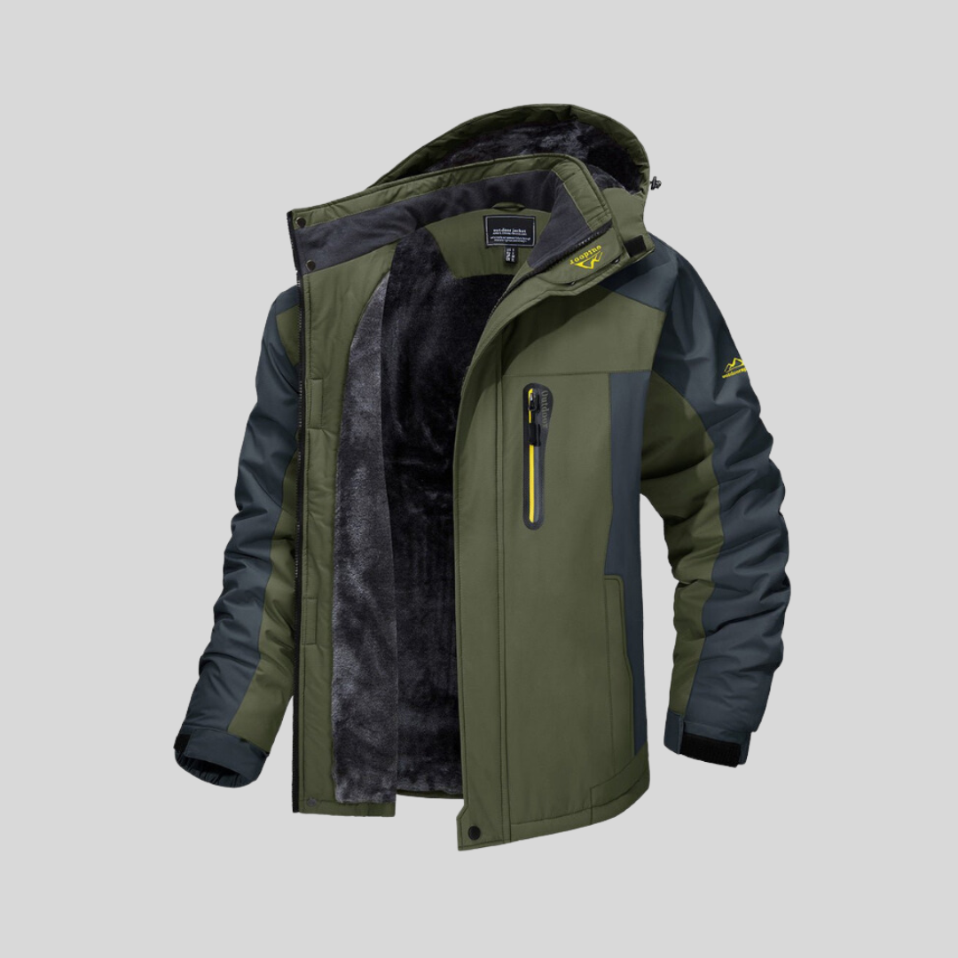 Winterjacke Herren Kapuze Fleece Isoliert - IdealeKleiden