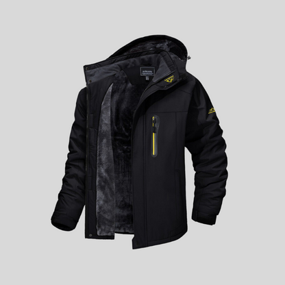 Winterjacke Herren Kapuze Fleece Isoliert