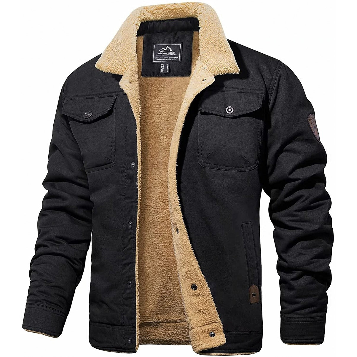 Winter-Bomberjacke Herren Sherpa Futter - IdealeKleiden