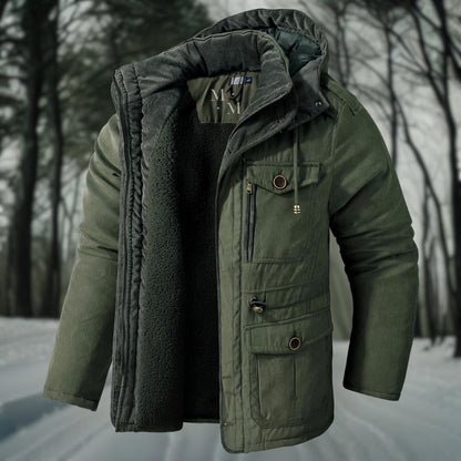 Herren Winterjacke Daunen Kapuze Warm