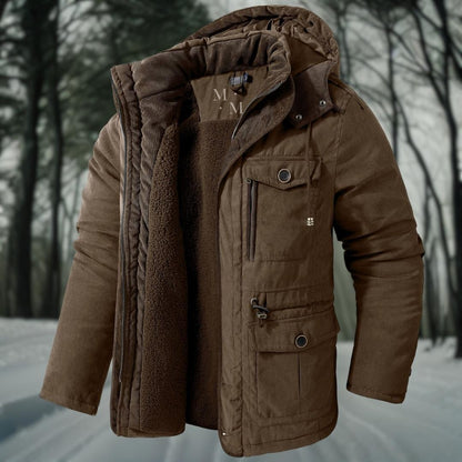 Herren Winterjacke Daunen Kapuze Warm