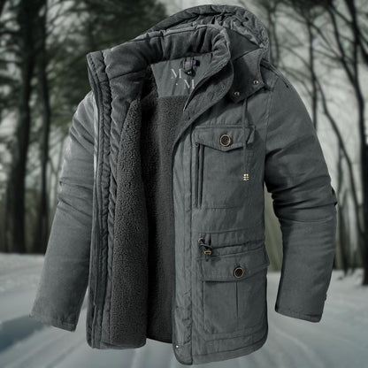 Herren Winterjacke Daunen Kapuze Warm