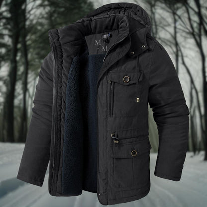 Herren Winterjacke Daunen Kapuze Warm