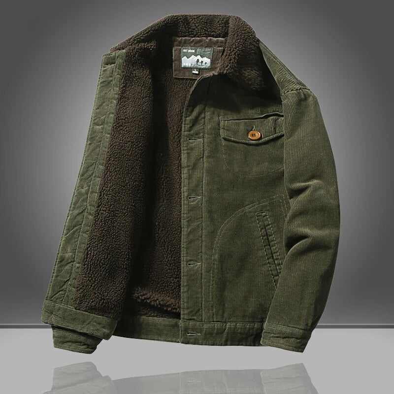 Herren Cordjacke Warm Fleece Innenfutter