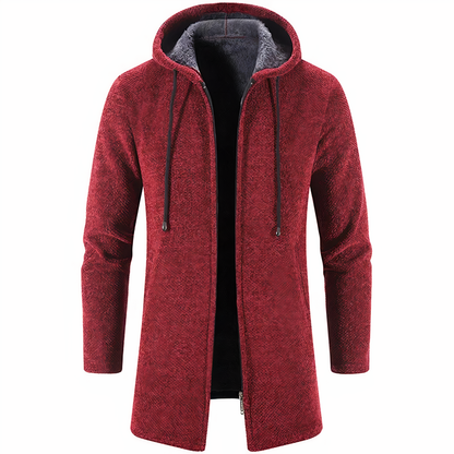 Herren Winterjacke Kapuze Reißverschluss Midlength