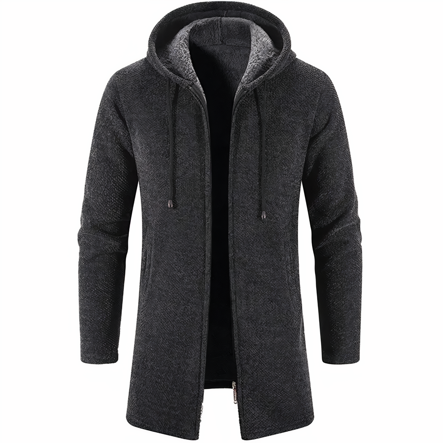 Herren Winterjacke Kapuze Reißverschluss Midlength