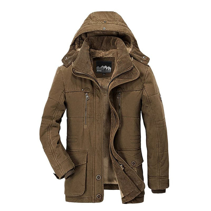 Winterjacke Männer Kapuze Fleece Isoliert