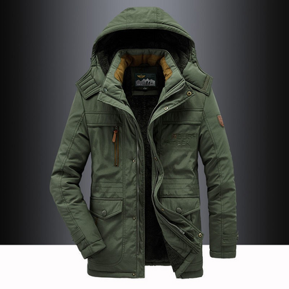 Warme Winterjacke Herren mit Kapuze Fleece