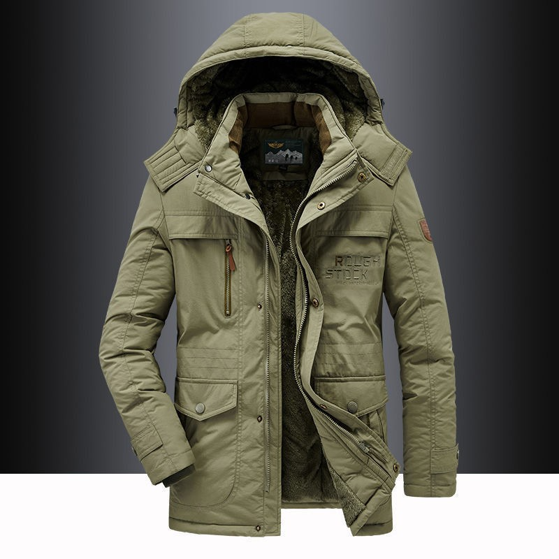 Warme Winterjacke Herren mit Kapuze Fleece