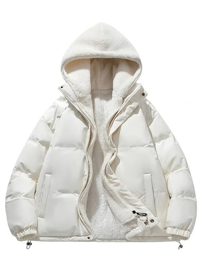 Damen Winterjacke Warm Sherpa Futter Kapuze - IdealeKleiden