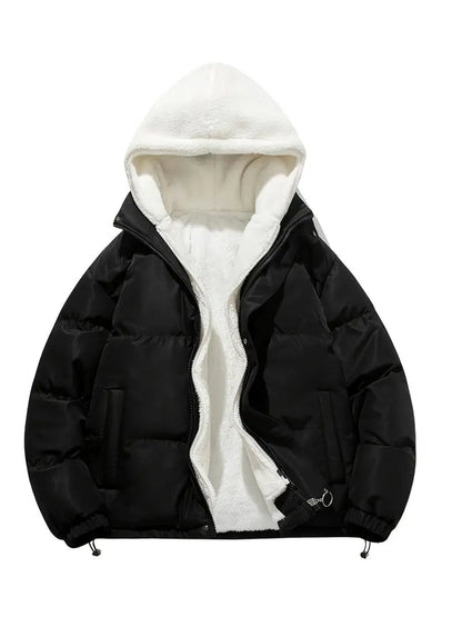 Damen Winterjacke Warm Sherpa Futter Kapuze