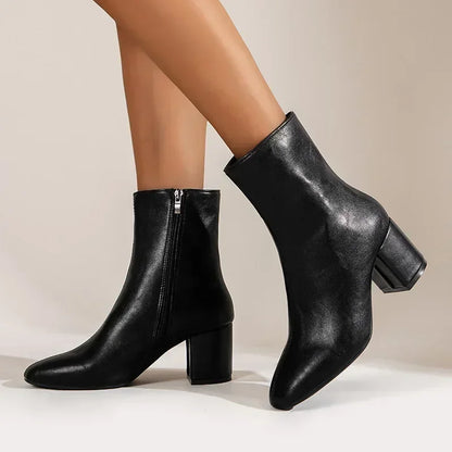 Elegante Stiefeletten Frauen Schmale Spitze Robust - IdealeKleiden