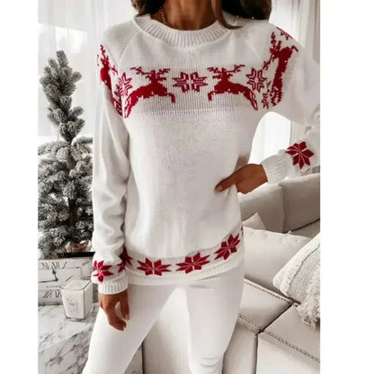 Weihnachtspullover Damen Rentier Warm