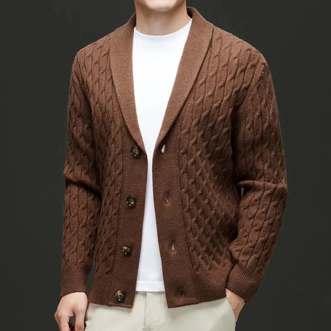 Stylisher Cardigan mit Schalkragen und Knöpfen