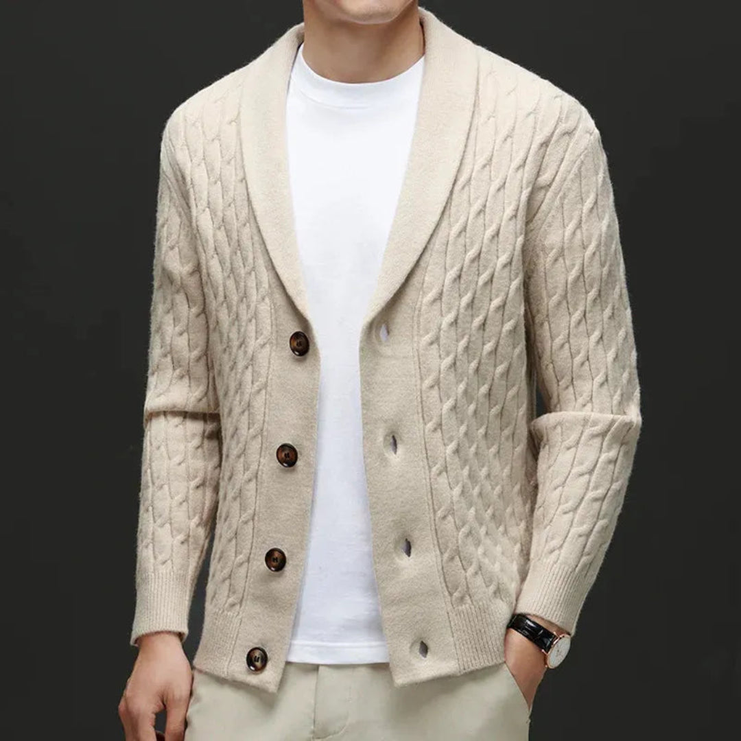 Stylisher Cardigan mit Schalkragen und Knöpfen