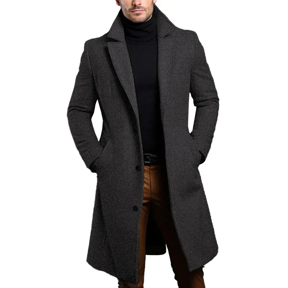 Herren Wolltrenchcoat Elegant Winter