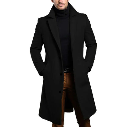Herren Wolltrenchcoat Elegant Winter