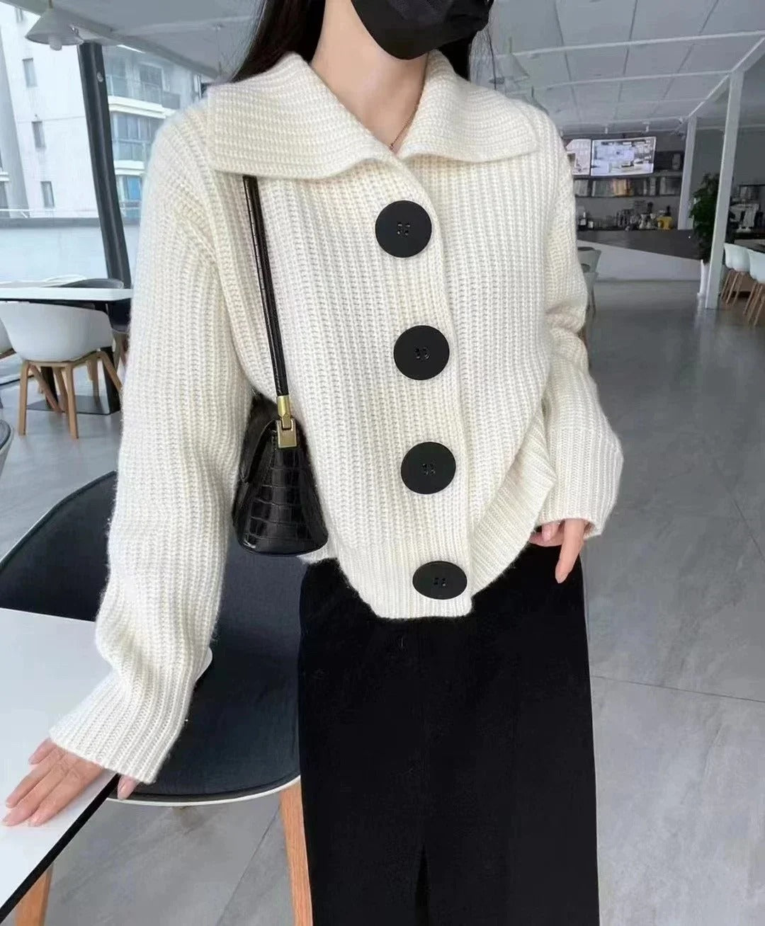 Damen Pullover Elegante Knopfleiste - IdealeKleiden