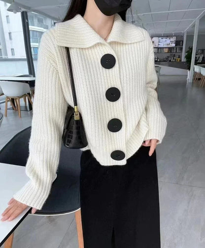 Damen Pullover Elegante Knopfleiste - IdealeKleiden