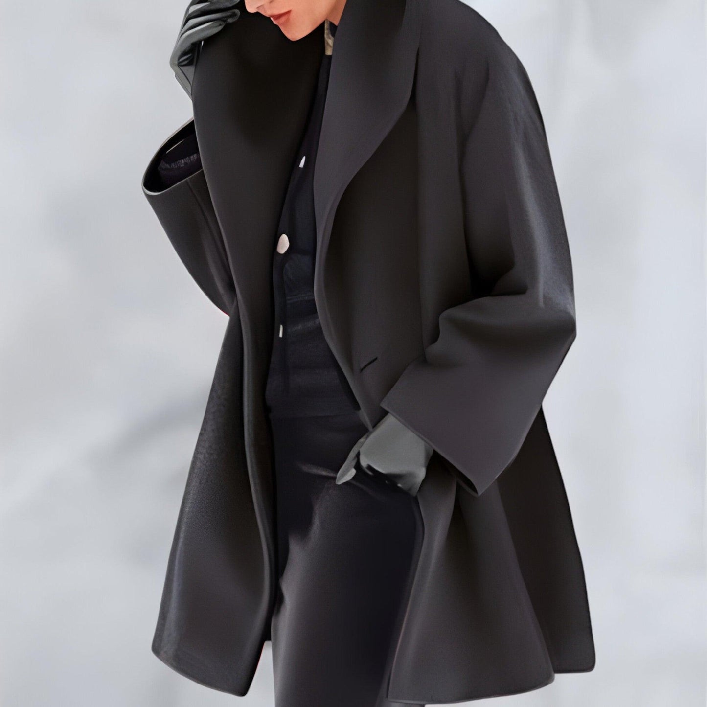 Elegante Damenjacke - Langer Warmwintermantel