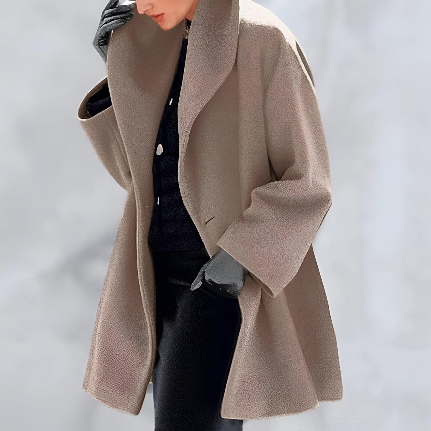 Elegante Damenjacke - Langer Warmwintermantel