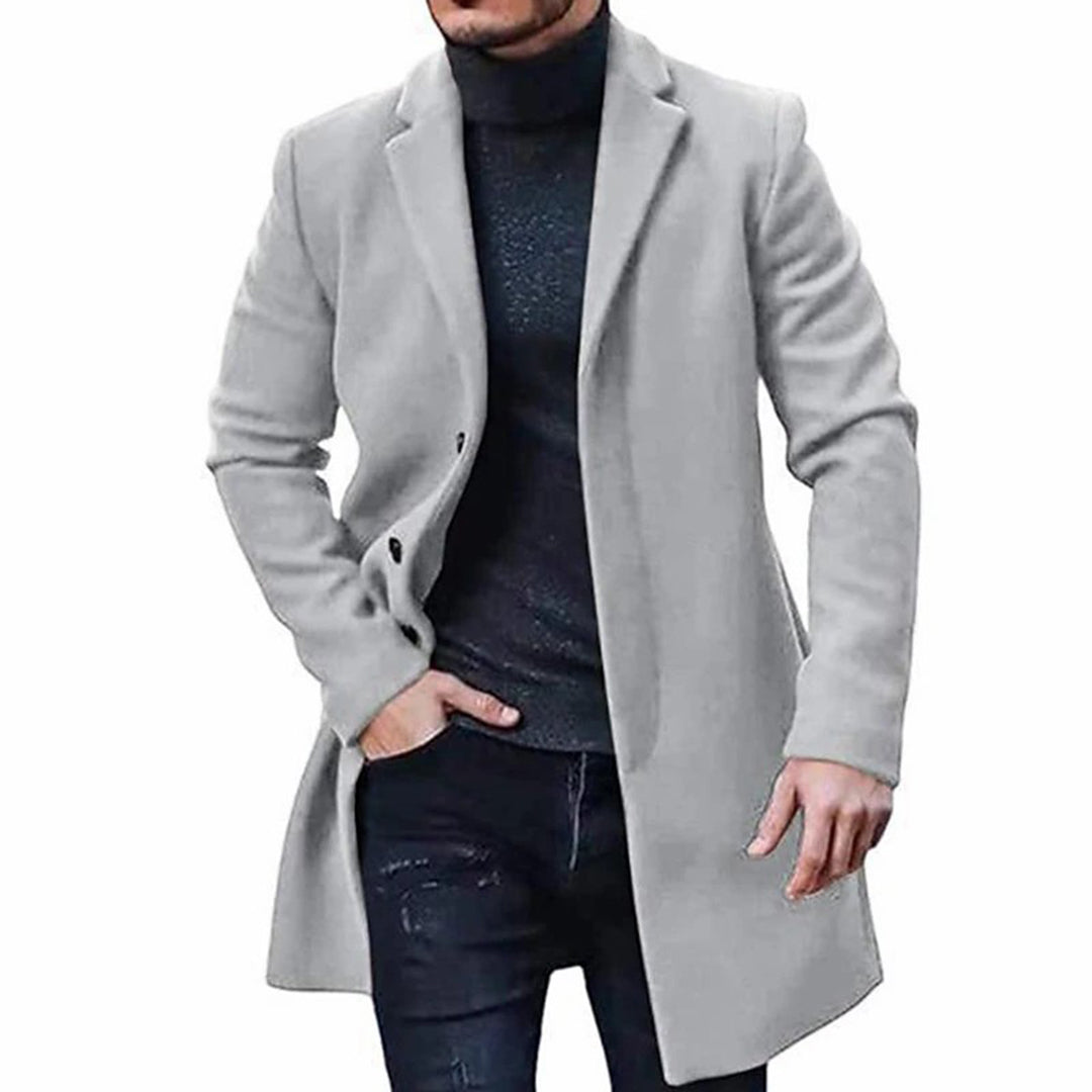Herren Trenchcoat Wolljacke Mittellang - IdealeKleiden