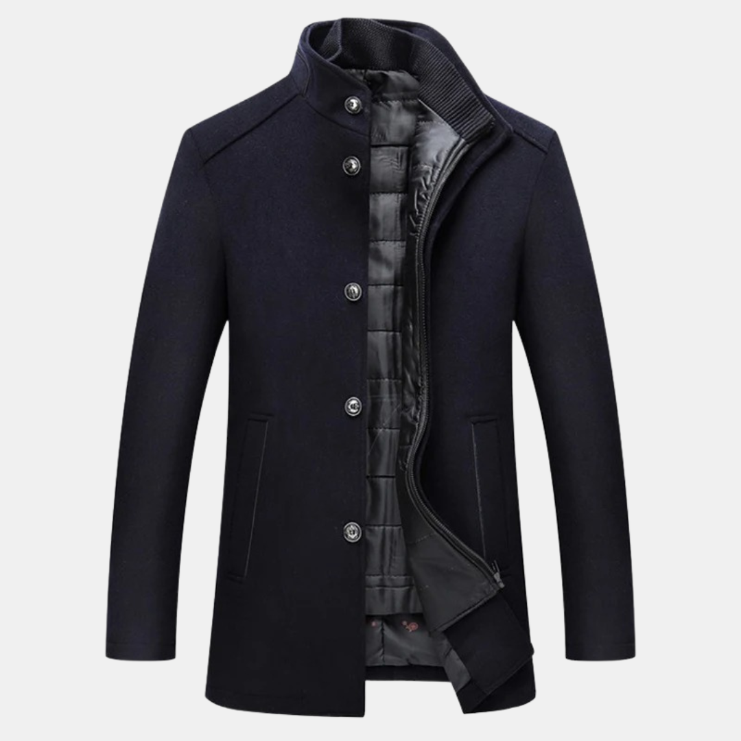 Warme Winterjacke Stehkragen Reißverschluss