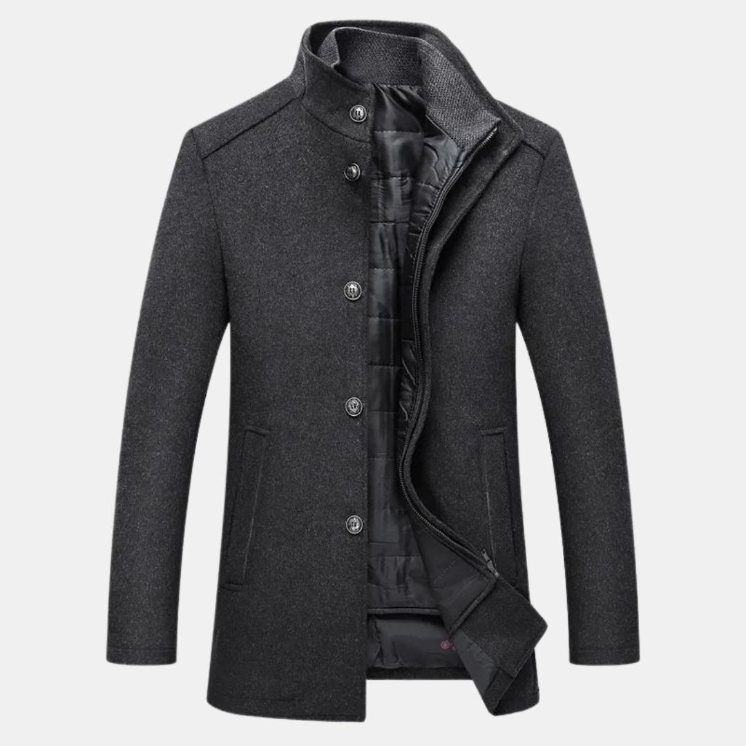Warme Winterjacke Stehkragen Reißverschluss