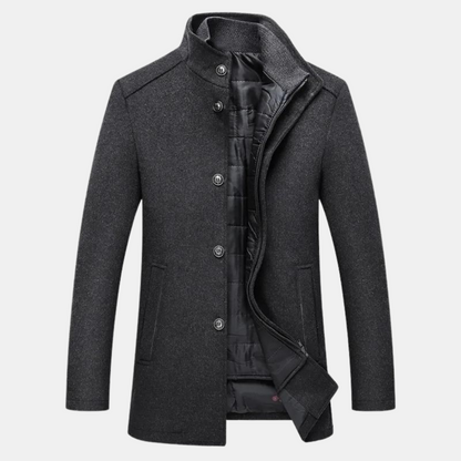 Warme Winterjacke Stehkragen Reißverschluss