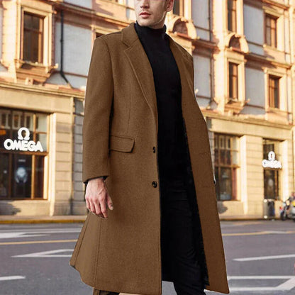 Herren Wollmantel Lang Elegant Winter