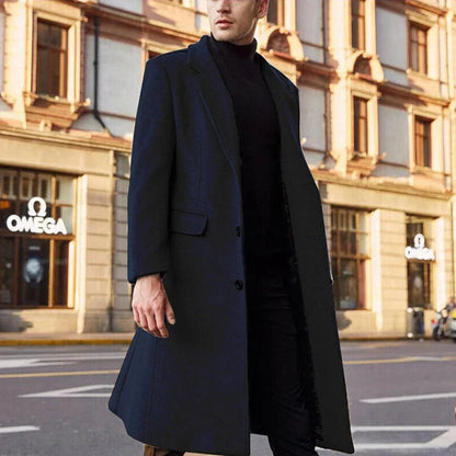 Herren Wollmantel Lang Elegant Winter