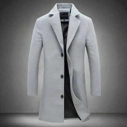 Herren Wollmantel Mittellang Elegant Winter