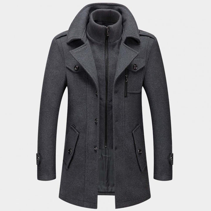 Herren Wolljacke Warm Mittellang Winter