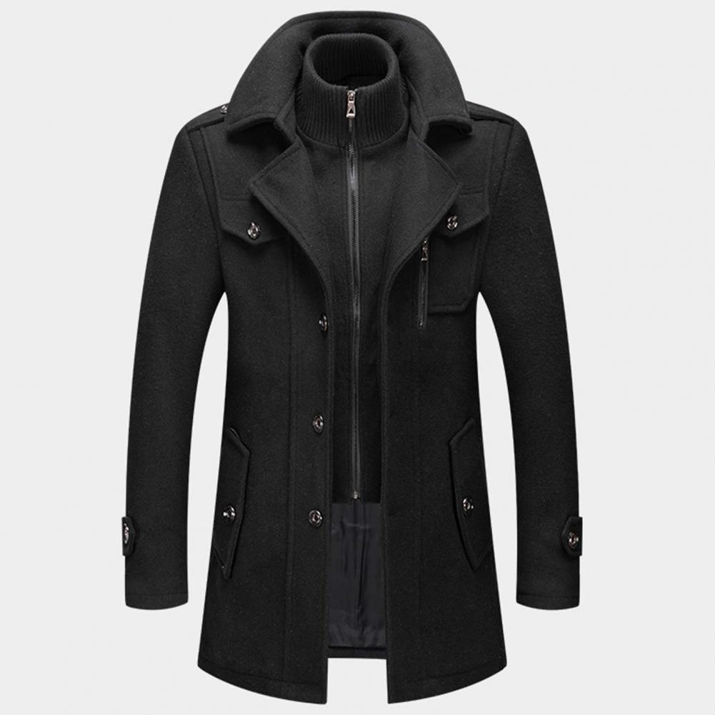 Herren Wolljacke Warm Mittellang Winter