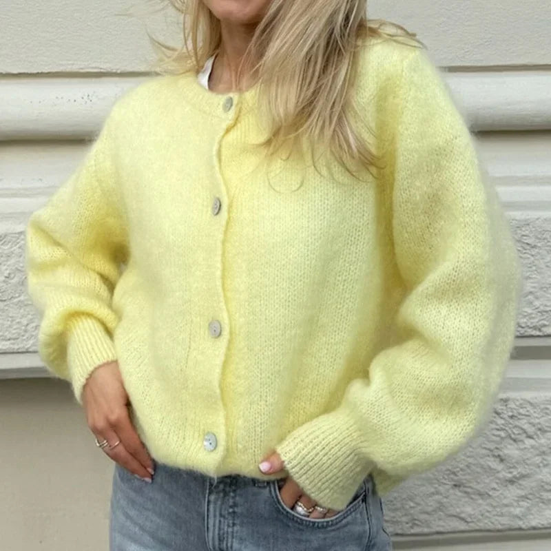 Y2K Cardigan Jacke Weich Strick Freizeit - IdealeKleiden