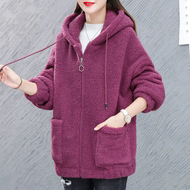 Nalia - Fleeceweste Kapuzenjacke Warm