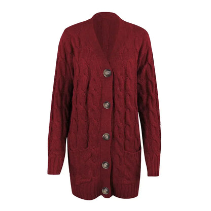 Damen Strickjacke Herbst Lange Wollweste