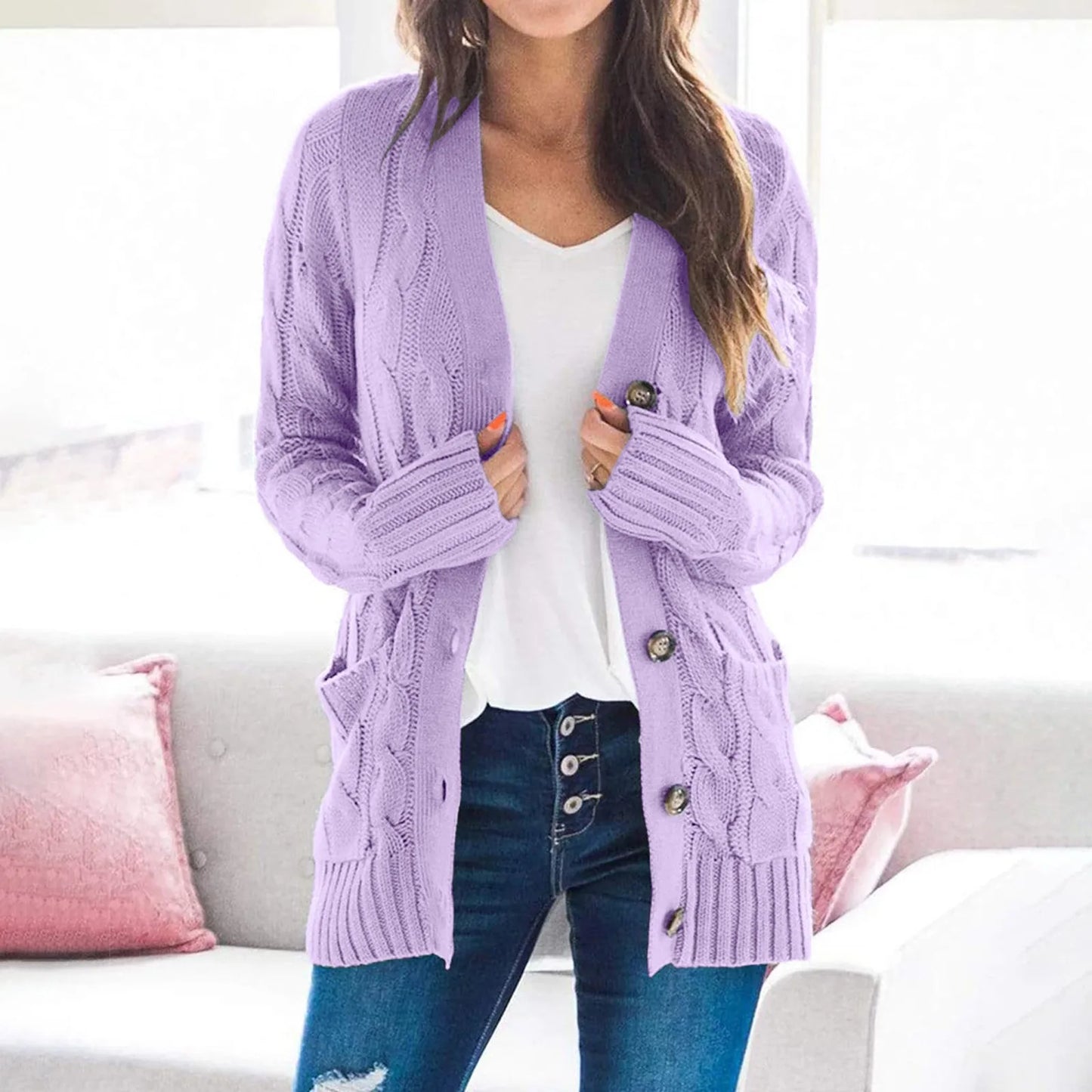 Frauenjacke Modern Knöpfe Design