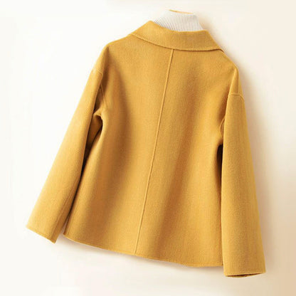 Stylischer Wollmantel Rundkragen Damen - IdealeKleiden