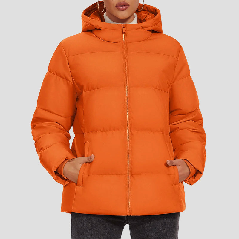 Warmes Winterkleid | Daunenjacke Damen Kapuze Wasserfest
