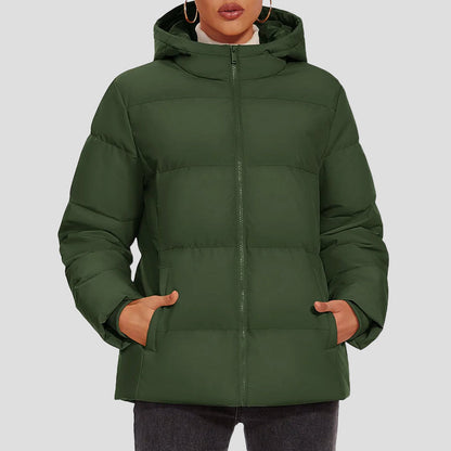 Warmes Winterkleid | Daunenjacke Damen Kapuze Wasserfest