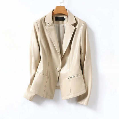 Eleganter Lederblazer Damen Jacke