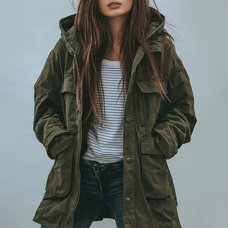 Klassische Hoodie-Jacke Mit Vordertaschen