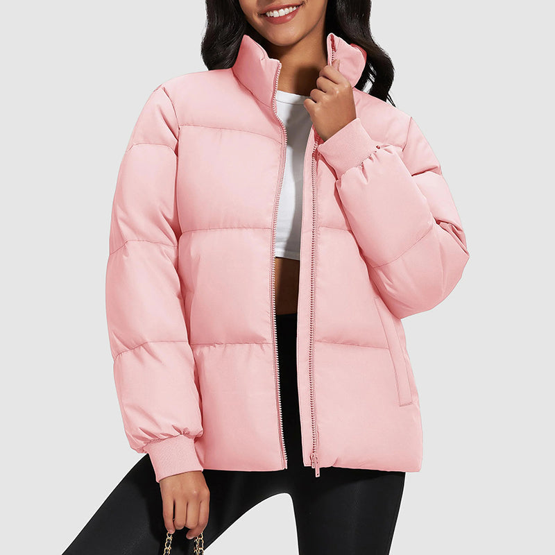 Kurze Daunenjacke Mit Stehkragen Damen