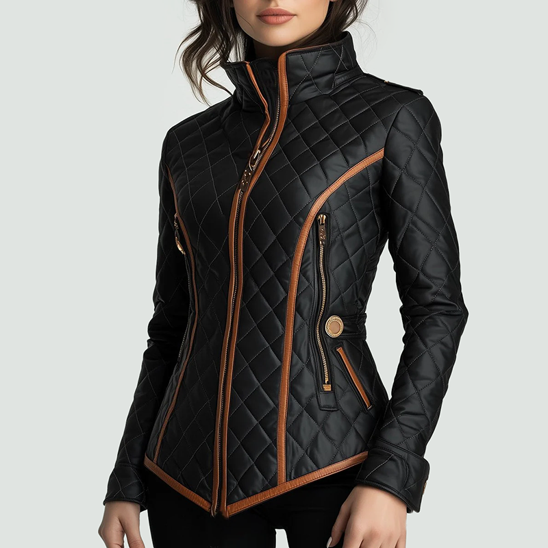 Slim Fit Steppjacke Modern Kontrast