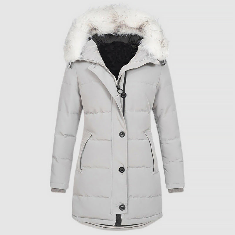 Stylische Winterjacke Slim Fit mit Kunstfellkapuze