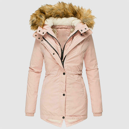 Winterparka Damen Warm Fleece Kapuze