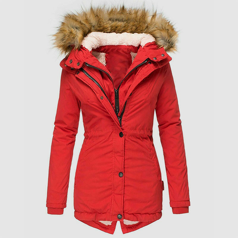 Winterparka Damen Warm Fleece Kapuze